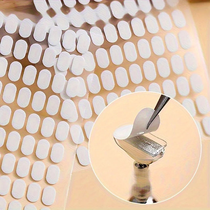 2pcs Nail Art Display Adhesive Tabs, Double-Sided Sticky Tape for False Nails Manicure Tip Holders, Clear Nail Stand Stickers