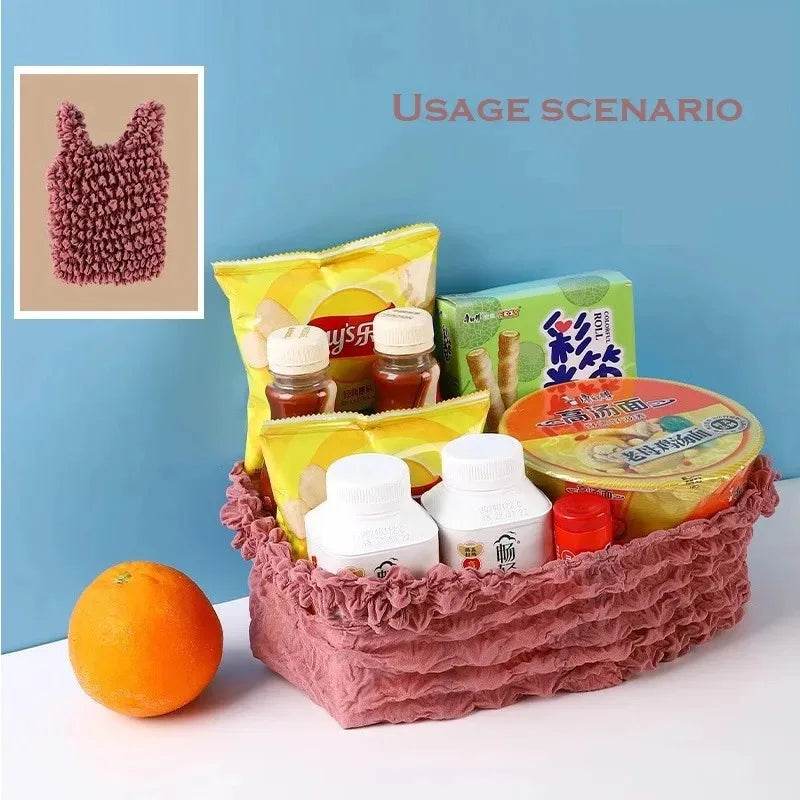New Bubble Bags Expansion Fold Pleated Flexible Stretch Mini Shopping Bag Large Capacity Elastic Portable Handbag Storage Bag