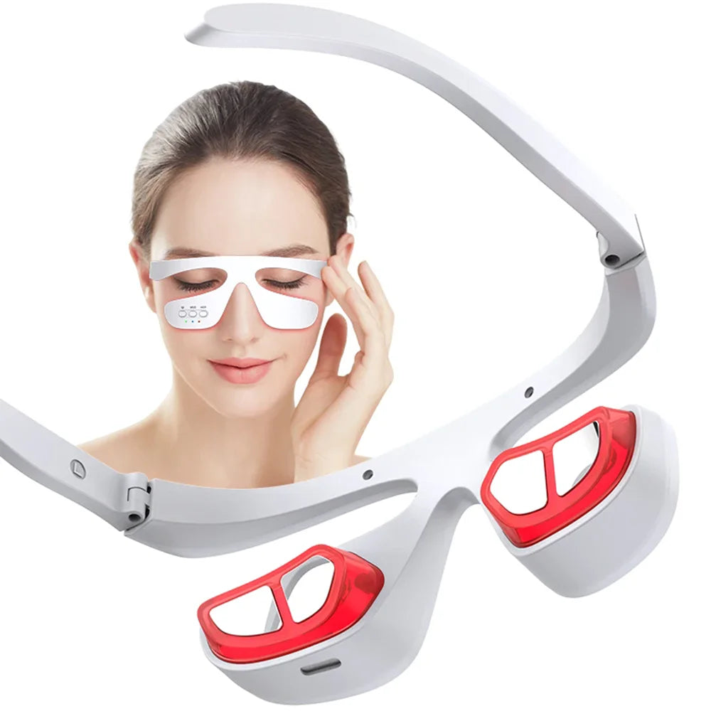 Smart Eye Massager 3D Red Light Eye Fatigue Dark Circles Relaxing Under-Eye Glasses Massage Beauty Machine