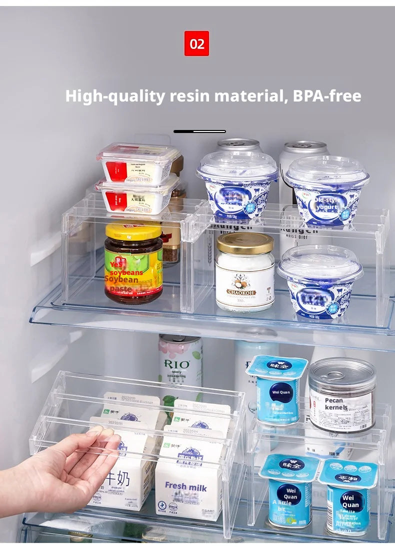 Adjustable Clear Kitchen Cabinet Organizer, Expandable Spice&Plate Storage Rack,Kitchen/Bathroom Divider Organizer for Cabinets