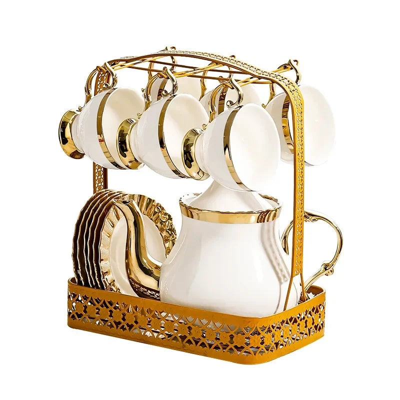 Modern European Style Ceramic Coffee Mug Set - Luxury Office Coffee Cups Elegant Exquisite Home Gift Ideas