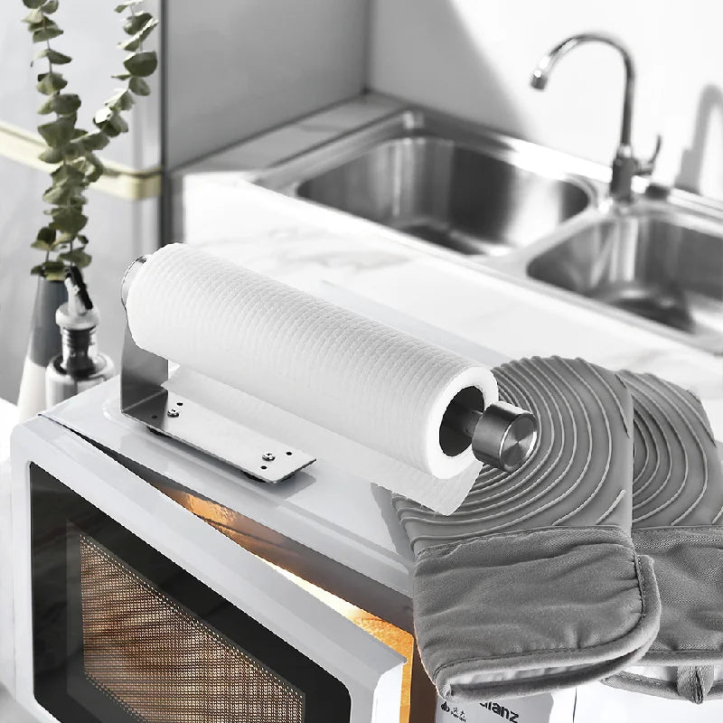 No-punch magnetic hanging kitchen paper towel holder