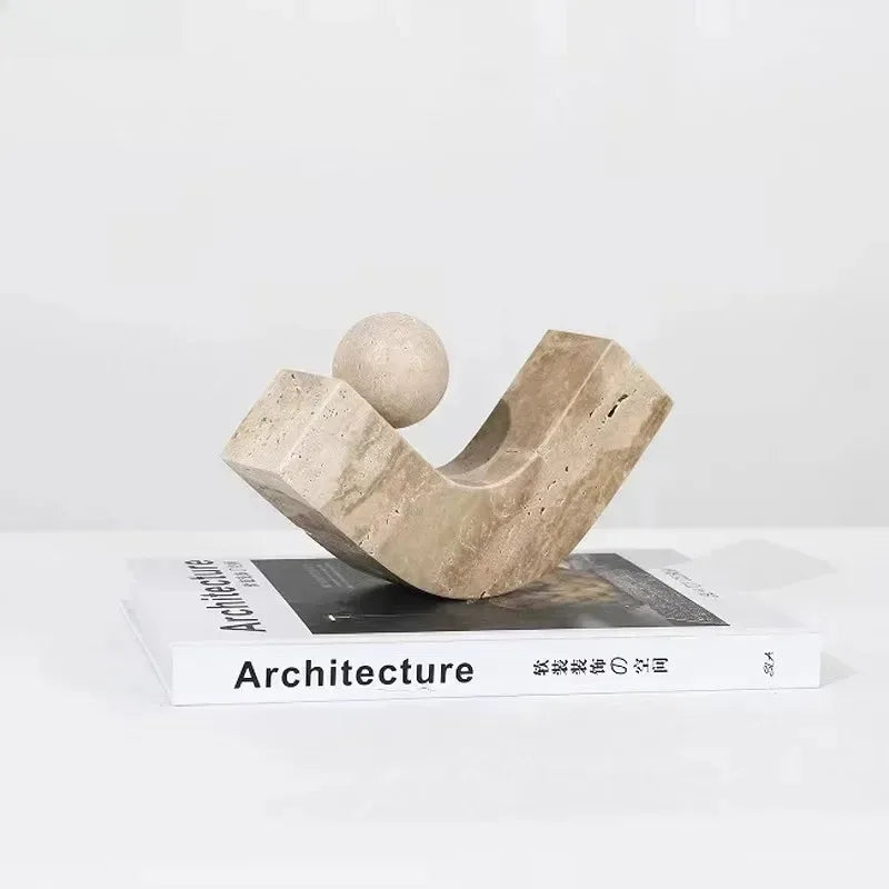 Geometric Arc Natural Stone Ornaments Modern Crafts Desk Decoration Minimalist Desk Decoration Home Aesthetics Modern Art Statue