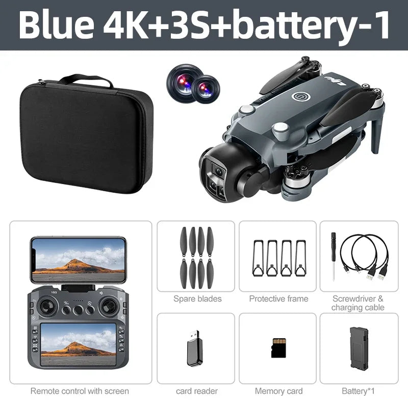 Original V988 Drone 4K HD Camera 360°Obstacle Avoidance Brushless 5G WIFI FPV GPS Quadcopter FPV RC Dron Toy with Big Screen