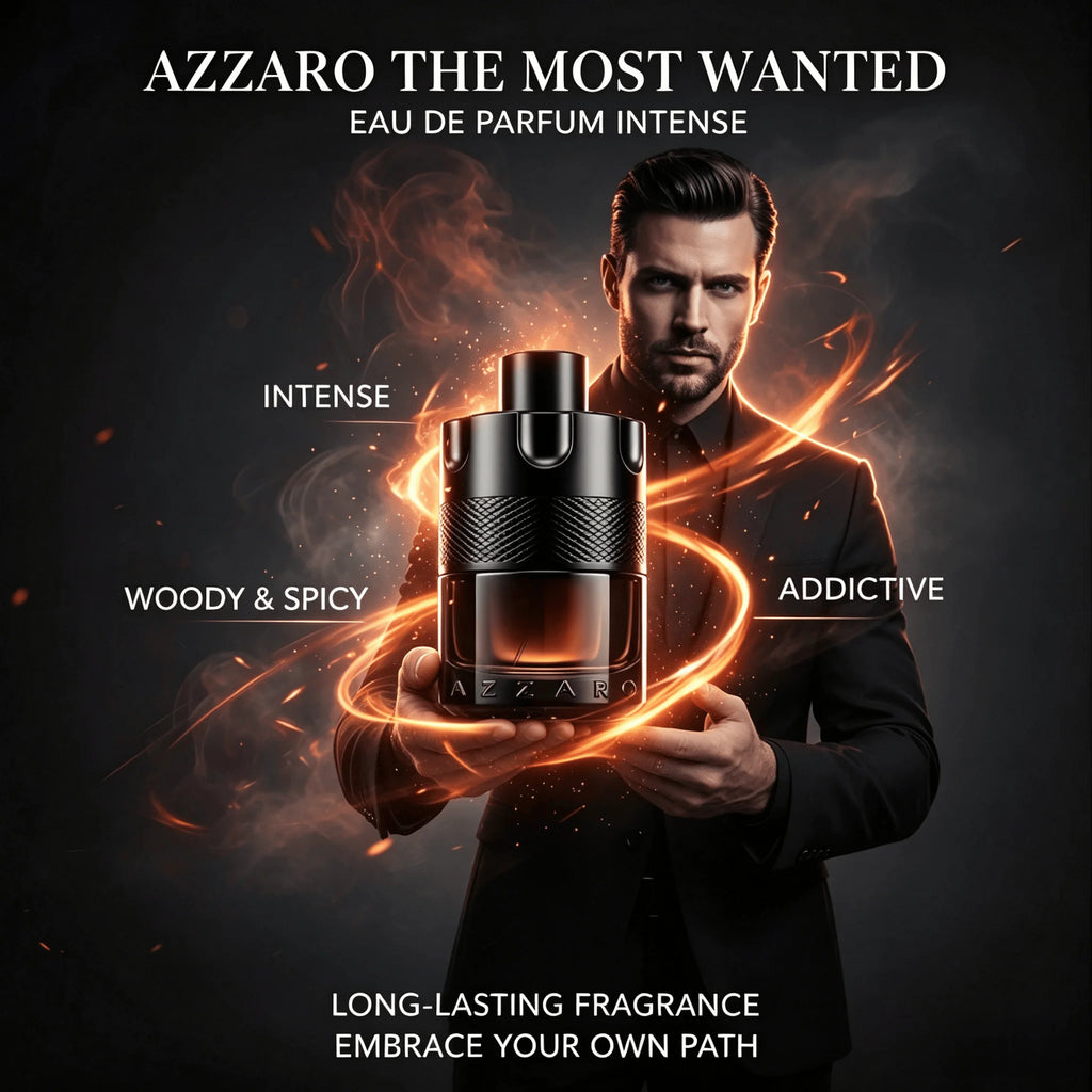 Azzaro the Most Wanted Eau De Parfum Intense - Warm Amber Cologne for Men Fragrance With Cardamom, Caramel & Woody Amber - Long Lasting - Magnetic Mens Scent Perfect for Cool Evenings