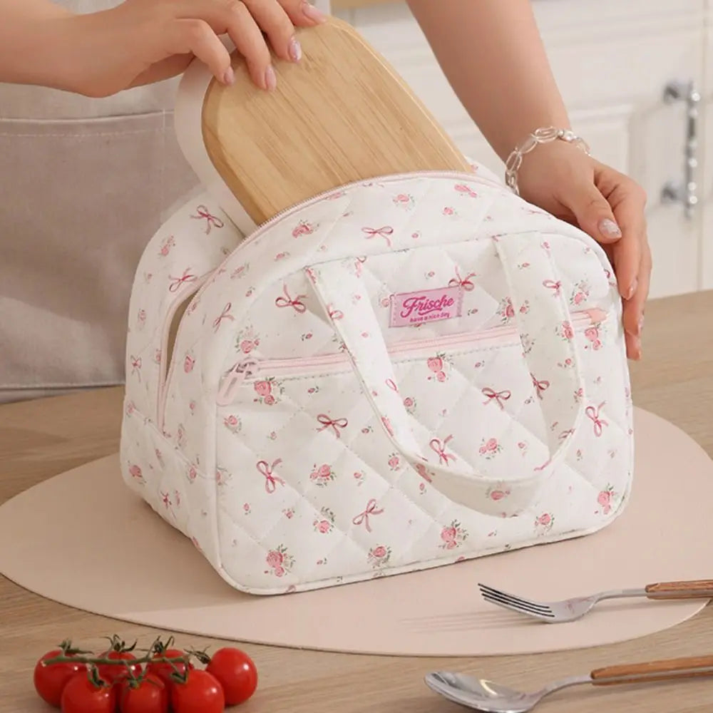 New Portable Handle Lunch Bag Waterproof Thickened Insulated Handbag Large Capacity Multi-functional Insulated Lunch Tote Bag