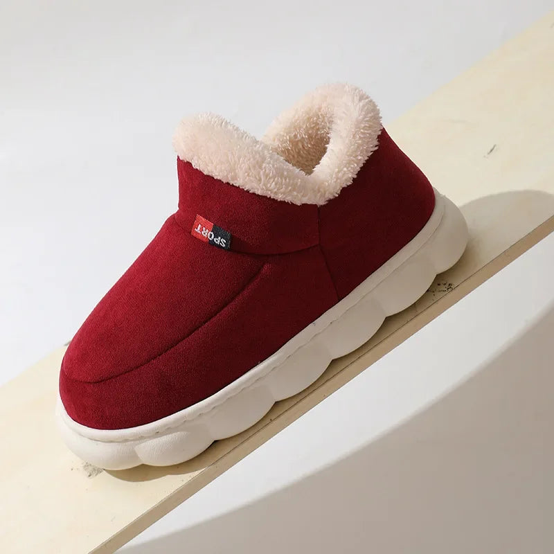 Warm Furry House Slippers Women Men Winter New Fashion Comfort Plush Slippers Home Indoor Outdoor Soft Thick Sole Cotton Shoes