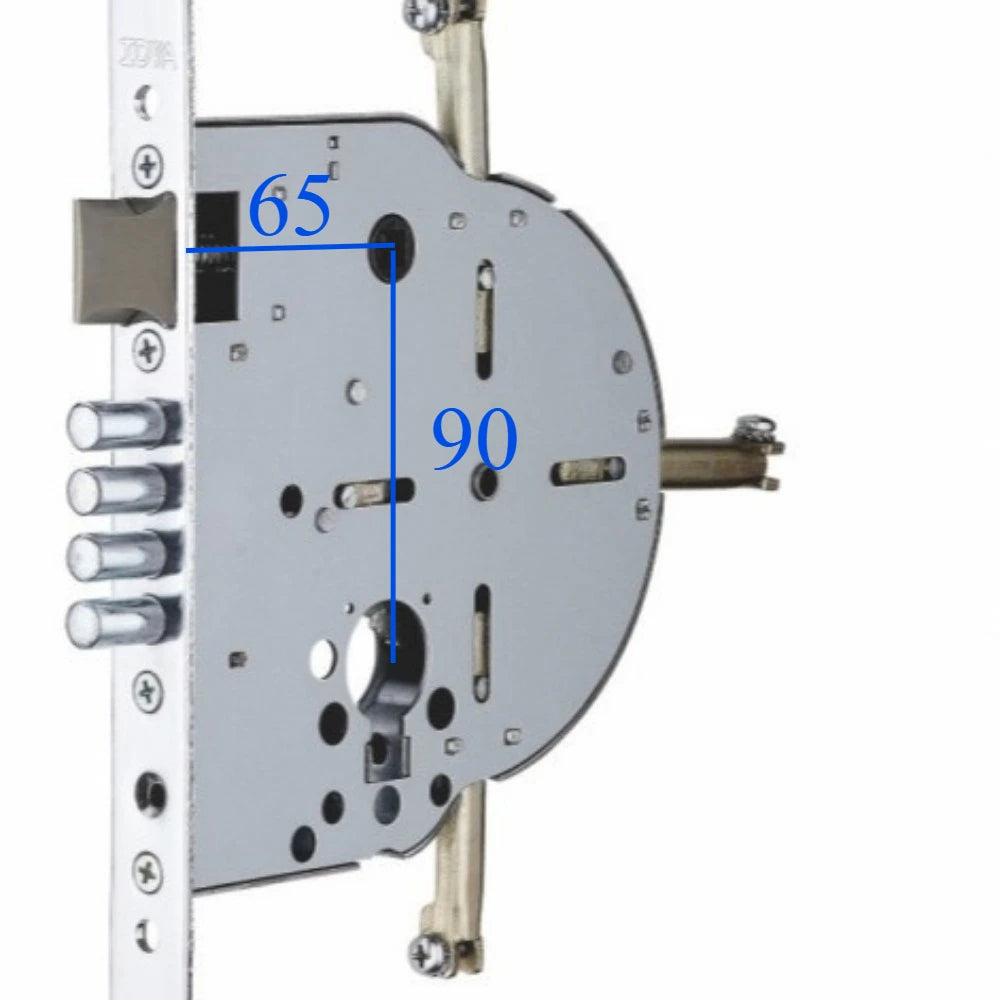 High Security Stainless Steel Israeli Lock and Handle with Four-way Locking box Design - 9065 lock body