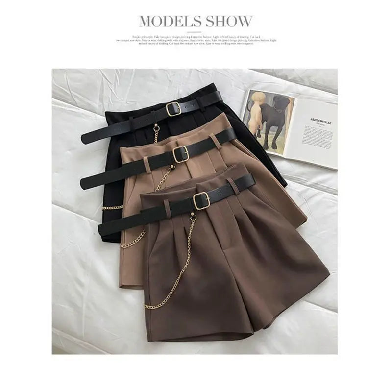 Women's Summer Suit Shorts 2025 New Korean Version Slim High Waist Casual