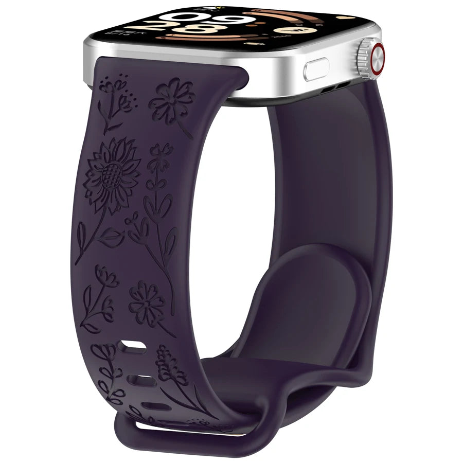 3D Carved Flowers Strap For Xiaomi Mi Smart Band 8 Pro/9 Pro/10 Pro Replacement Sport WristBand For Redmi Watch 4 5 6 Bracelet