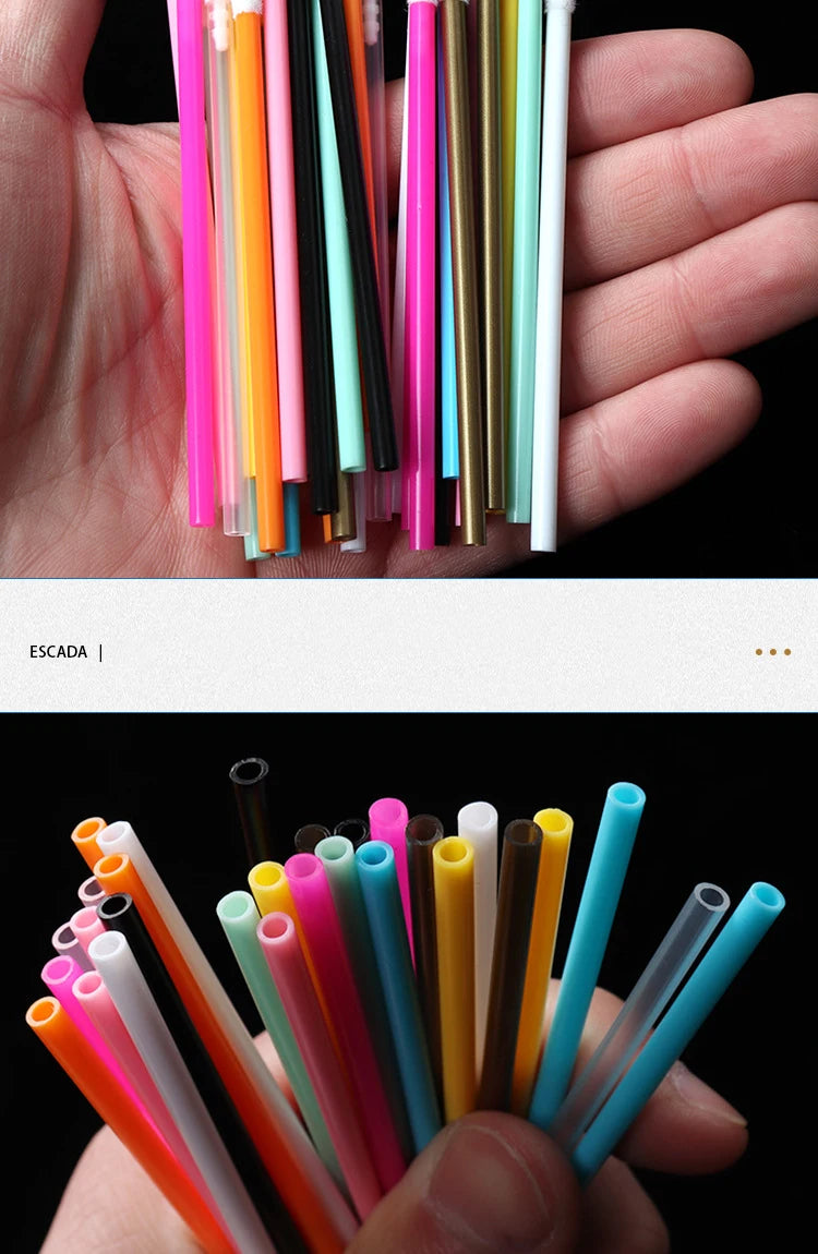 50 Pcs Disposable Lip Brush Makeup Tools Hollow Lip Wands Nylon Lip Gloss Stick Applicator Lipstick Wands Set Cosmetic Tools