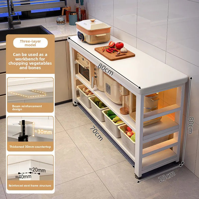 Kitchen Storage Shelf Metal Frame Organizer Stand for Microwave Oven Pantry Furniture for Home Dining Room Restaurant