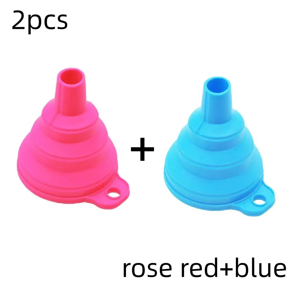 Silicone Collapsible Funnel, Foldable Funnels For Water Liquid Oil, Kitchen Gadgets Accessories, Kitchen Utensils, Apartment Ess