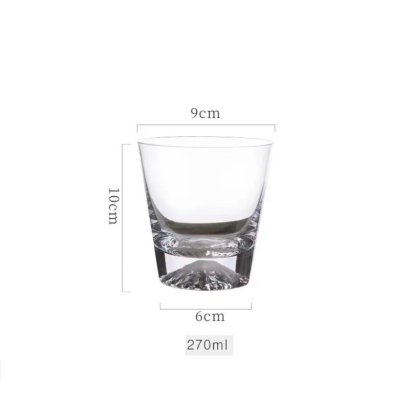 Transparent Snow Peak Tumbler,Fuji Mountain Whiskey Glass,Modern Whisky Drinking Glass，Luxury Scotch Glass,Artistic Rock Glass