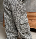 Boys Girls Spring Autumn Cargo Pants 2025 New Fashion Casual Daily Leopard Print Long Trousers for 2-11Y Kids