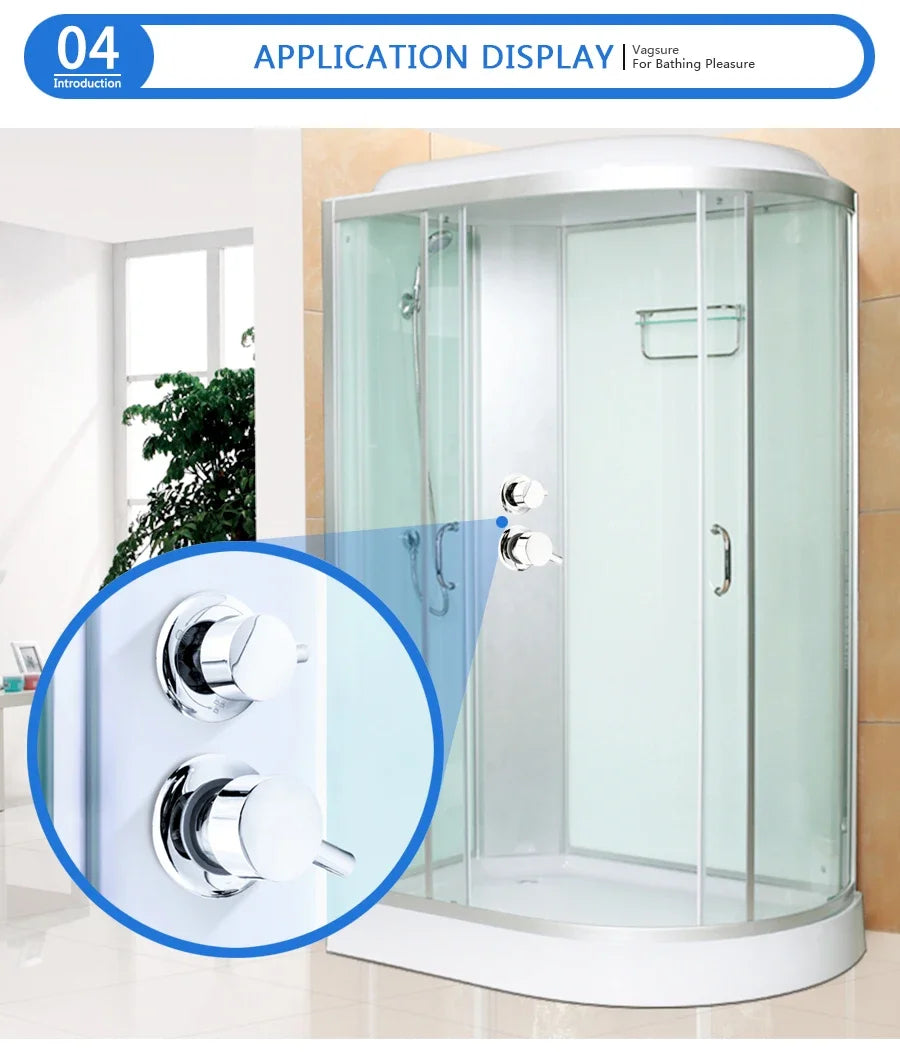 2/3/4/5 Ways Water Outlet Screw Thread Center Distance 10cm Mixing Valve Brass Bathroom Shower Mixer Faucet Tap Cabin