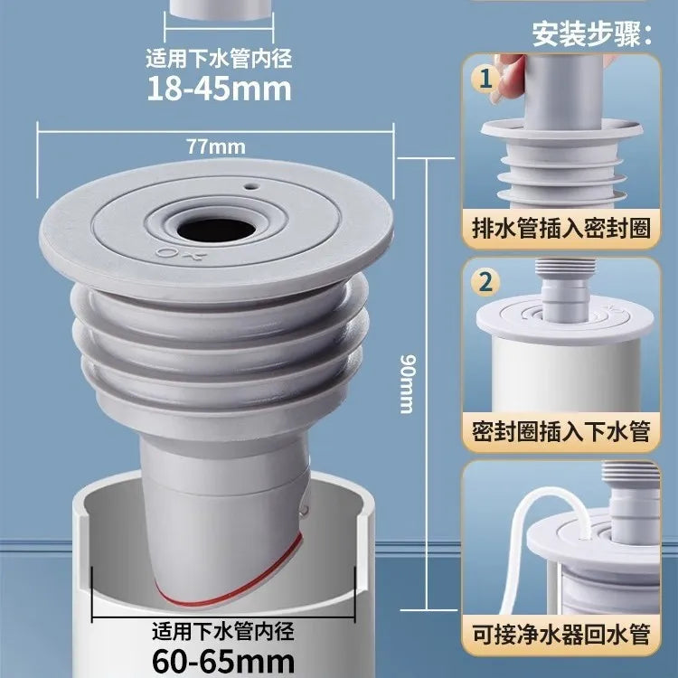 Sink Plug Sewer Pipe Sealing Ring Water Plug Floor Drain Shower Stopper Bathroom Accessories 70-75mm Silicone Drains Kitchen