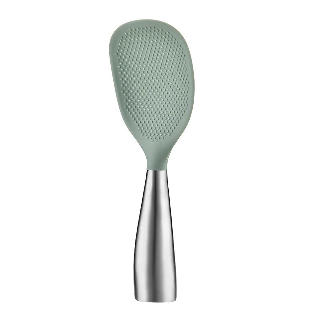 1Pcs Silicone Spoon Non-stick Cooking Spoon Anti-scalding Pot Rice High-temperature-resistant Spoon Durable Kitchen Gadgets