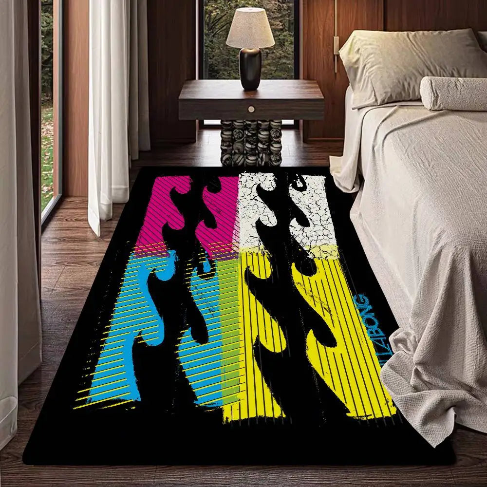 Fashion Billabongs Anime Room Mats Cheaper Anti-slip Modern Living Room Balcony Printed Modern Home Decor