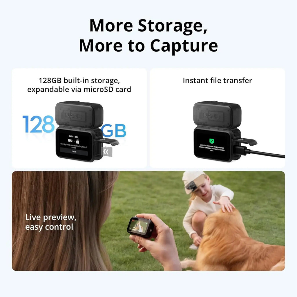 All New DJI Osmo Nano Standard Combo, 4K Wearable Camera, 1/1.3″ Sensor 1/1.3″ Sensor | 4K/60fps & 143° Wide FOV | 200-Min Battery | Swift Content Transfer | Magnetic Wearable Design
