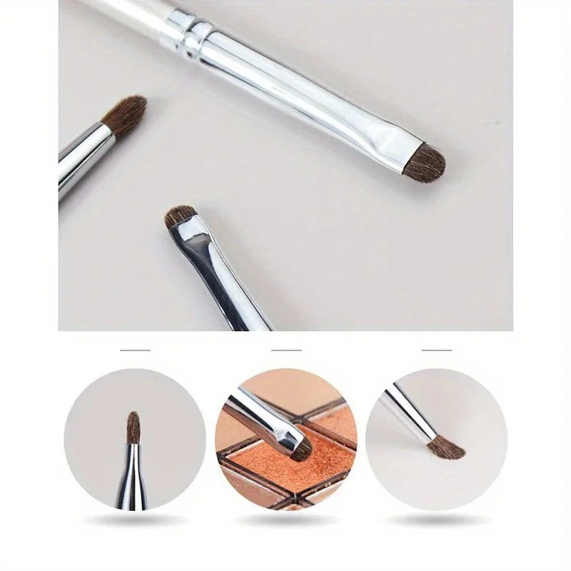 Small eyeshadow brush, ABS plastic handle, natural horse bristles, for detail blending smoky eye makeup, suitable all skin types
