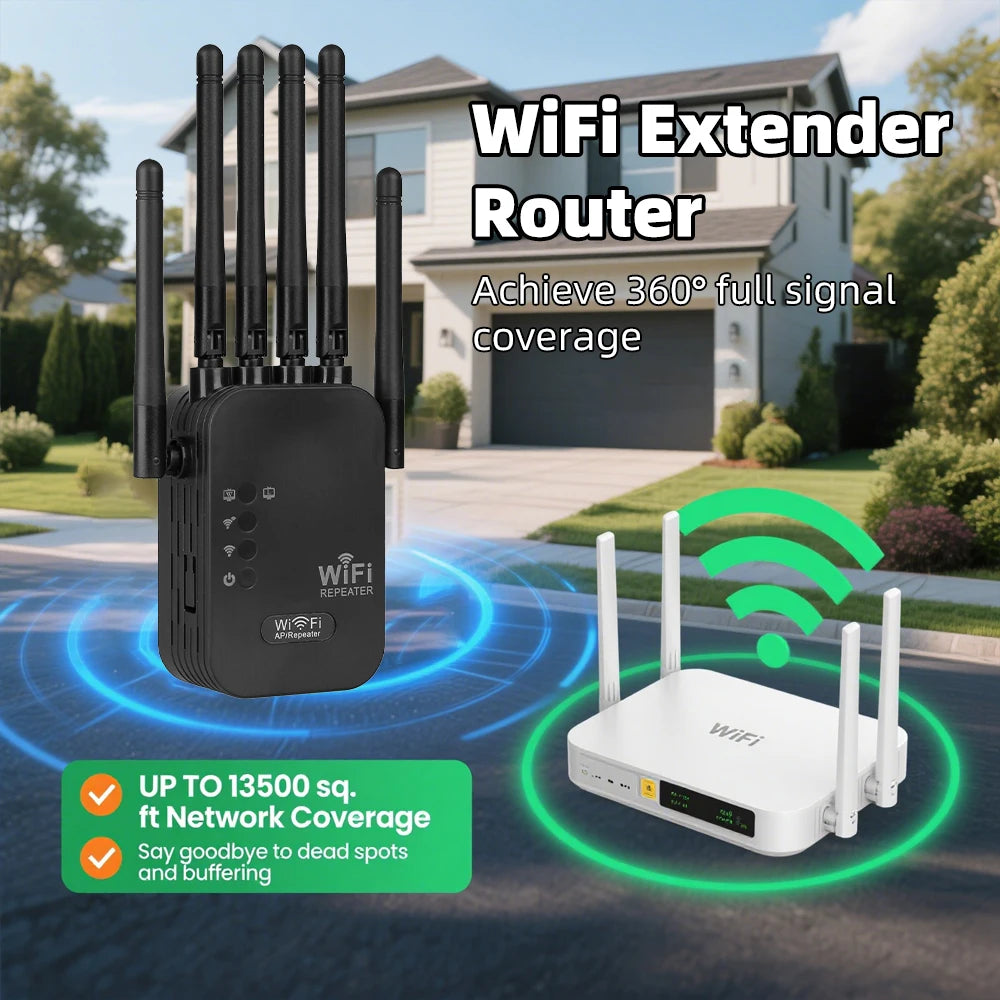 Dual Band Wifi AmplifierAC1200/AC300 2.4G/5G Repeater Network Expander Range Extender Wireless Router Signal Booster