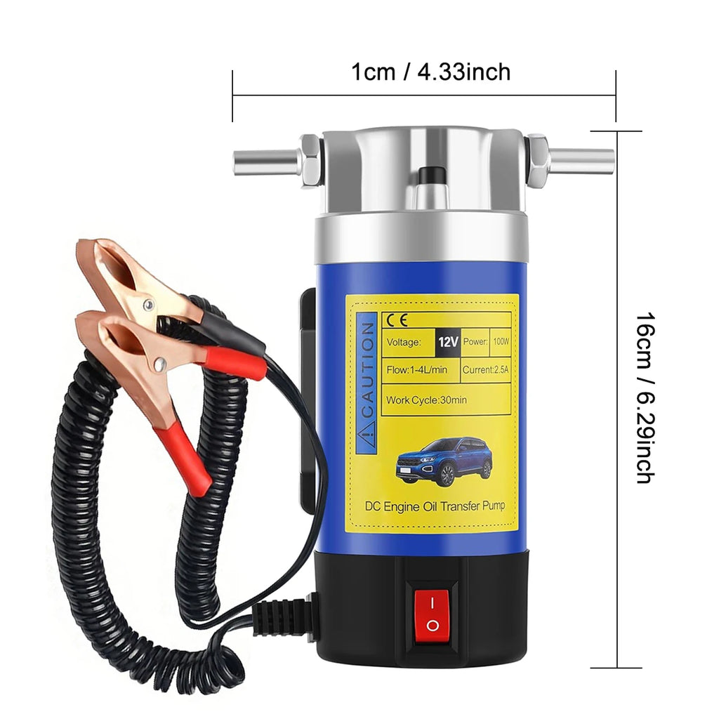 Portable Oil Transfer Pump 1-4L/min 12V Extractor Fluid Suction Electric Change Fuel Pump Siphon Tool for Car Motorcycles Boats