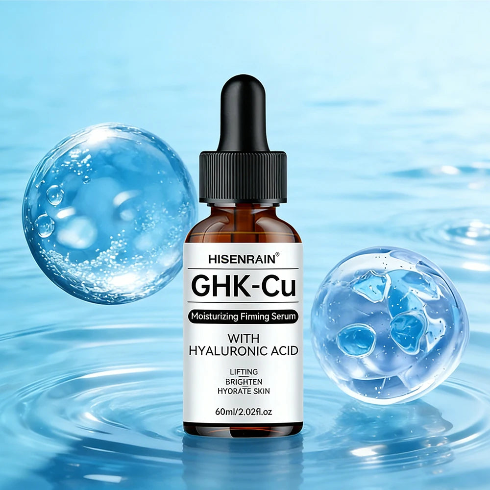 HISENRAIN GHK-CU Blue Copper Peptide Essence Liquid Lifting Tightening Facial Contour Deep Hydration Elastic Skin Absorption