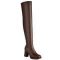 SGESVIER Women's Over the Knee High Boots Elegant Autumn Winter Shoes Gold Silver Heeled Long Thigh Boot Ladies Party Shoes