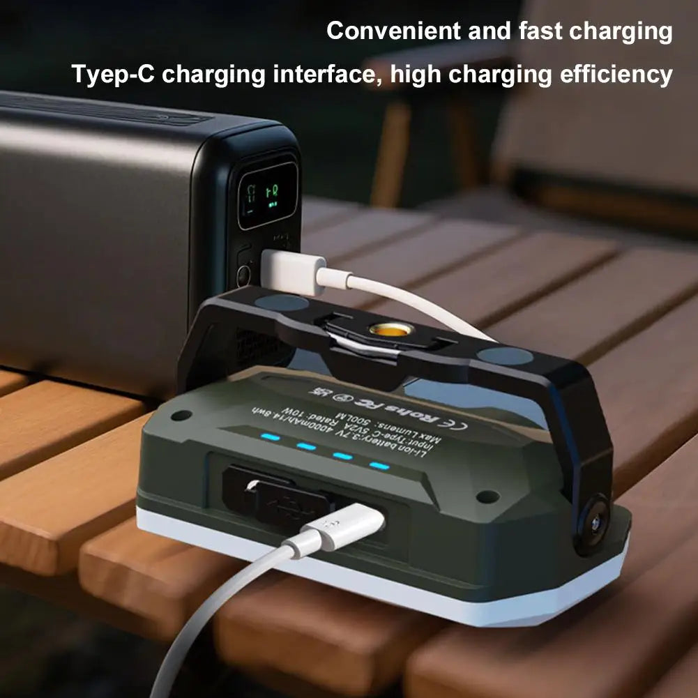 Camping Lights LED Rechargeable Magnetic Spotlight Adjustable Bright Camping Flashlight For Hiking Fishing Tent Outdoor Power