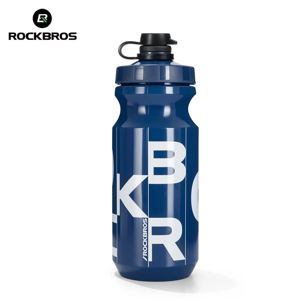 ROCKBROS Cycling Water Bottle 600ml Large Capacity Lightweight Squeeze Type Sports Bottle with Dust Cover Leakproof Water Bottle