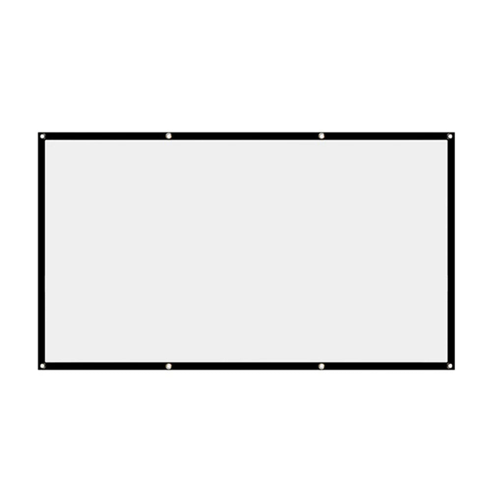 Simple Projector Curtain Home Set Theater Office 16:9 HD Display Projection Screen for Household Bedroom Accessories