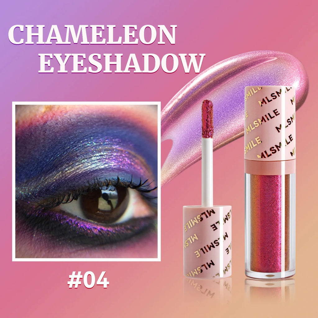 Gold Purple Chameleon Liquid Eyeshadow Pearlescent Fine Shimmer Quick Drying Eye Shadow Polarized Brightening Stage Eye Makeup