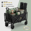 29.5' Heavy Duty Portable Foldable Trolley with All-Terrain Wheels Black for Beach Lawn Sports Camping - Durable Travel Cart