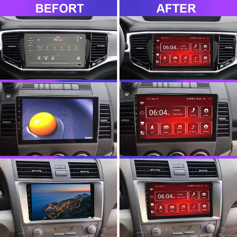 Podofo Android 12 Car Radio Androidauto Carplay 2 Din GPS Car Audio 7"/9"/10" WIFI BT Automotive Multimedia Player For VW Ford