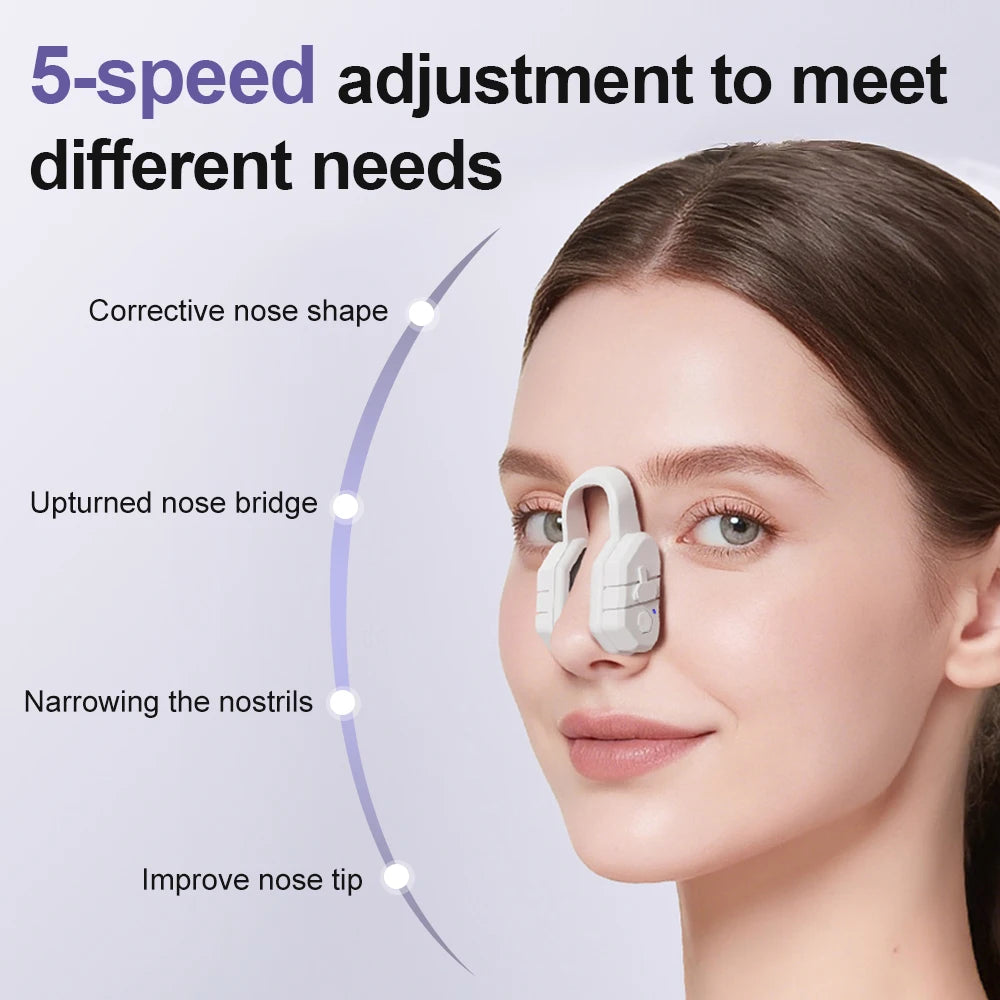 Beauty Nose Shaper Clip Microcurrent Pulse Vibration High Bridge Nose Sculpting Massager Nose Up Lifter Massage Tool