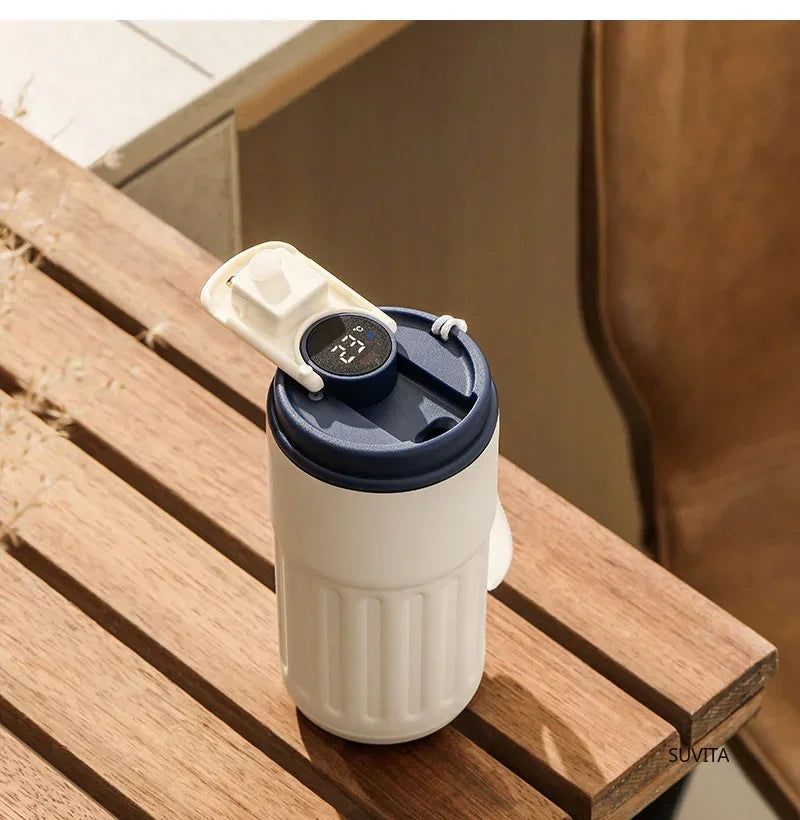 450ML LED Temperature Display Thermo Water Bottle Stainless Steel Coffee Cup Travel Vacuum Flask Keep Cold and Heat Thermal Mug
