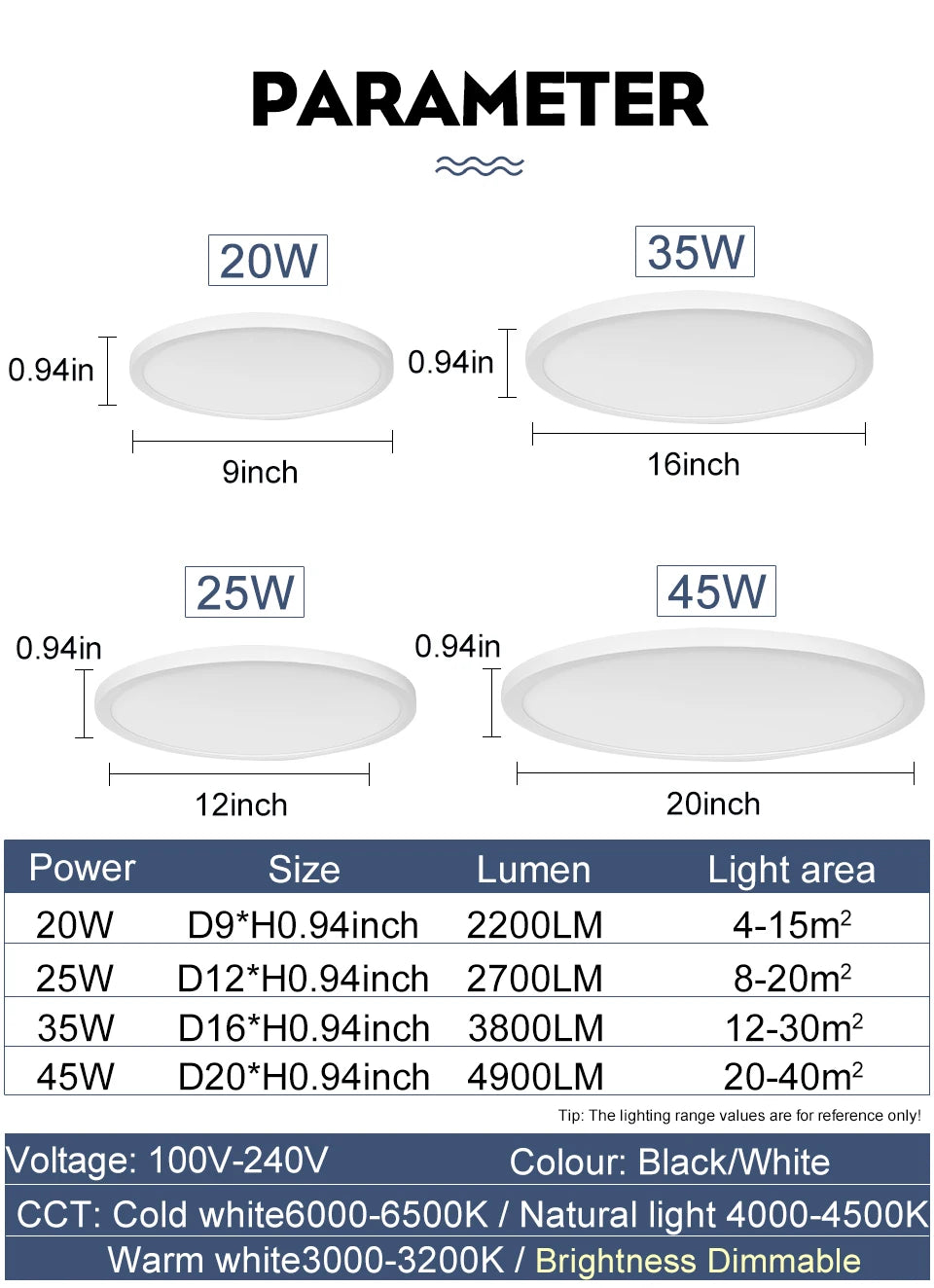 Led Ceiling Lights Large 20Inch Ultra-thin Remote Control APP Dimmable Smart Modern Lamp For Living Room Bedroom Home Decoration