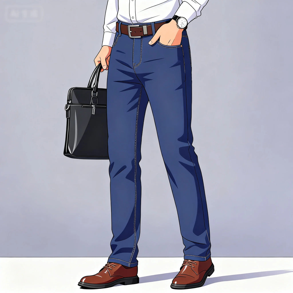 Men's Casual Straight Stretch Jeans 2026 Spring Autumn New Classic Blue Black Work Denim Trousers Fashion Male Brand Clothing