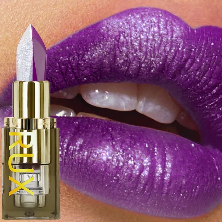 1PC Purple Glitter Two-tone Lipstick Red Rose Shimmer Lipsticks Cosmetics Easy to use  Lip Tint Korean Makeup Lip Glaze Gifts