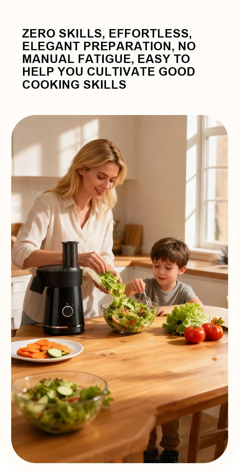 Electric Food Chopper 200W 6 In 1 Multifunctional Slicer Shredder Cutter Eu Plug Household Kitchen Food Processing Machine