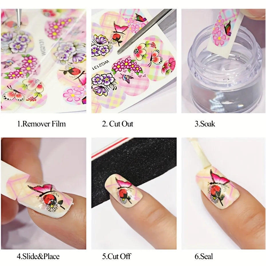 12 Designs Autumn Maple Leaf Squirrel Pumpkin Water Nail Stickers Fall Season Element Watermark Sliders DIY Manicure Decal Foils