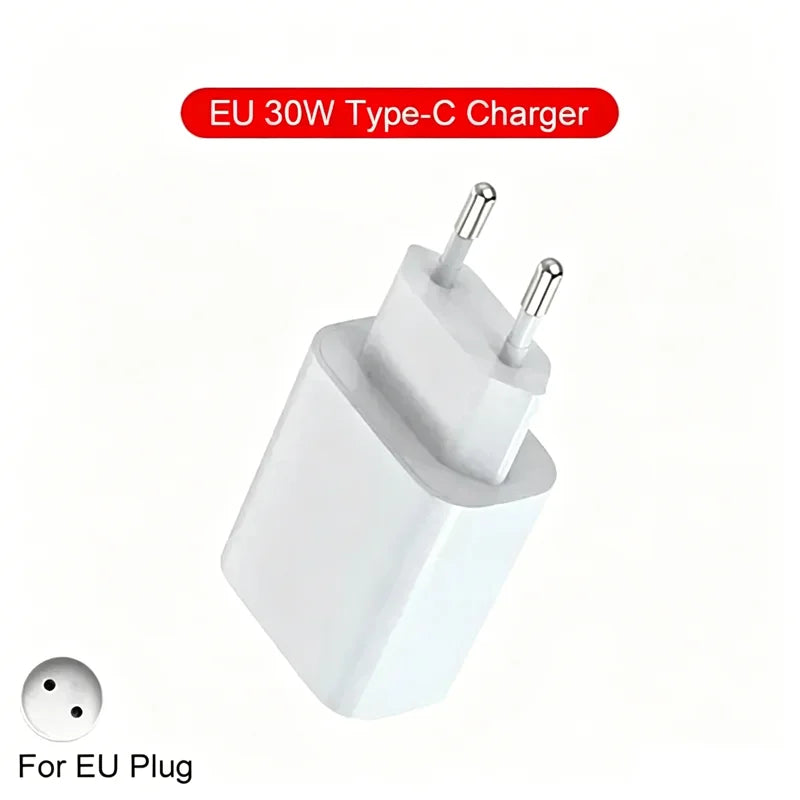30W Charger USB Type C Fast Charger For iPhone 13 15 17 14 12 11 16 Pro Max Plus PD Charger Charging Cable Accessories