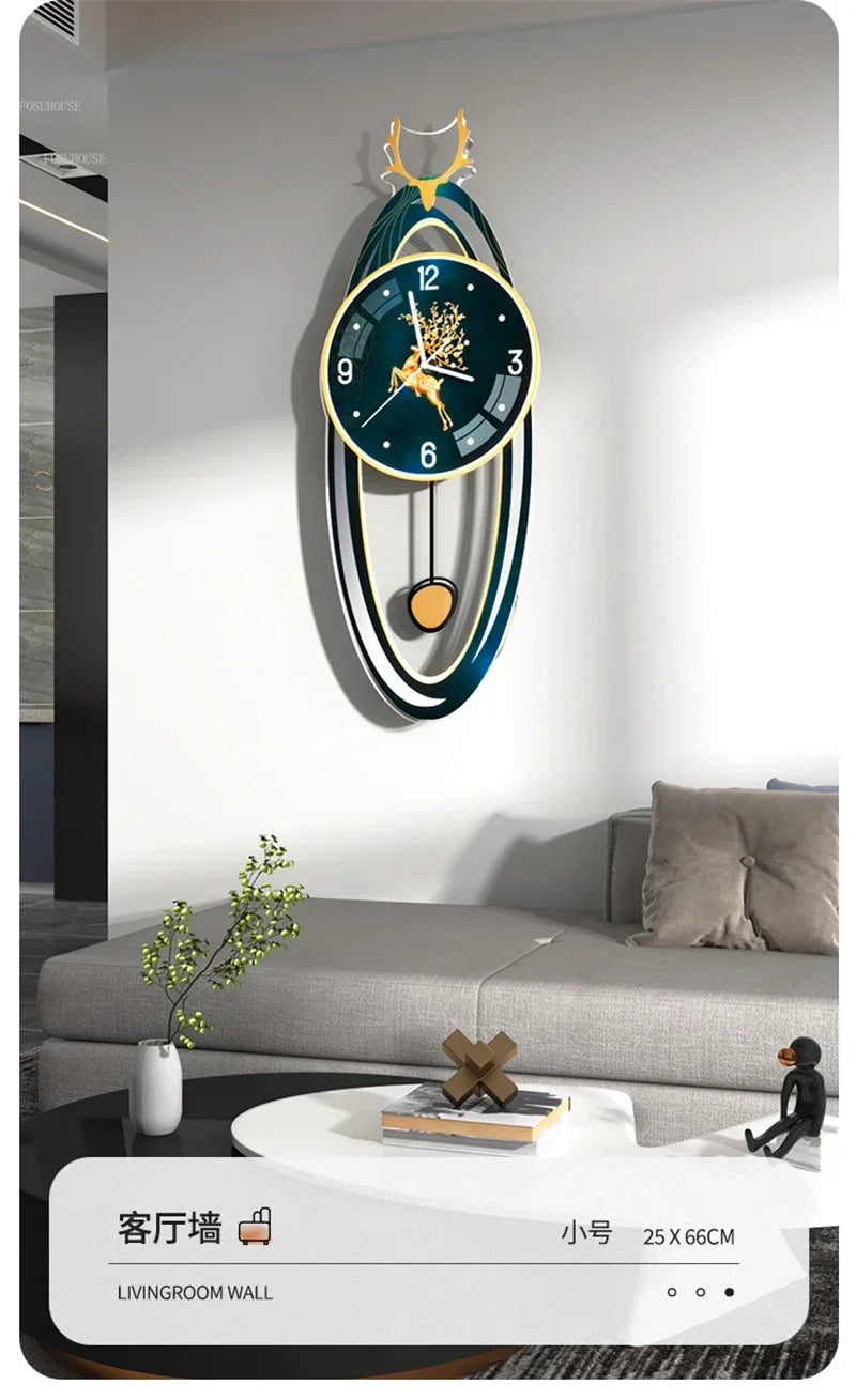 Light Luxury Wall Clocks Creative Home Decor Nordic Simple Living Room Home Wall Clock Luxury Designer Smart Models with Lights