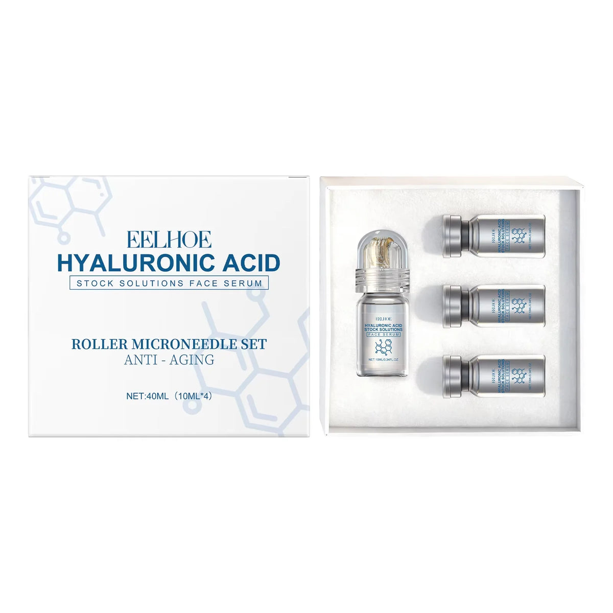 Niacinamide Dissolvable Microneedle Kit Hyaluronic Acid Essence Deep Hydration Nourish Refine Smooth Renew Facial Skin