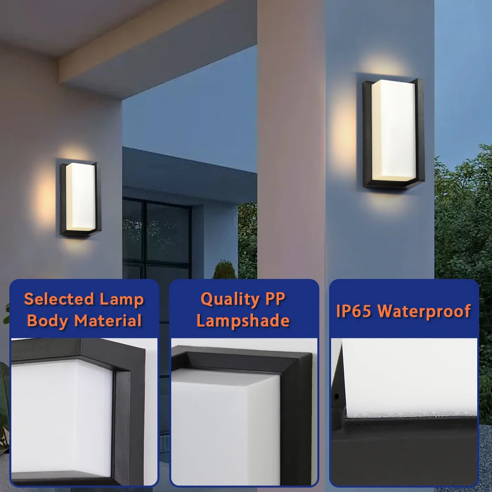 Outdoor Wall Light 85-265V IP65 Waterproof 25W 12W Garden Corridor Balcony wall lamp courtyard Decor Warm Light exterior Stairs