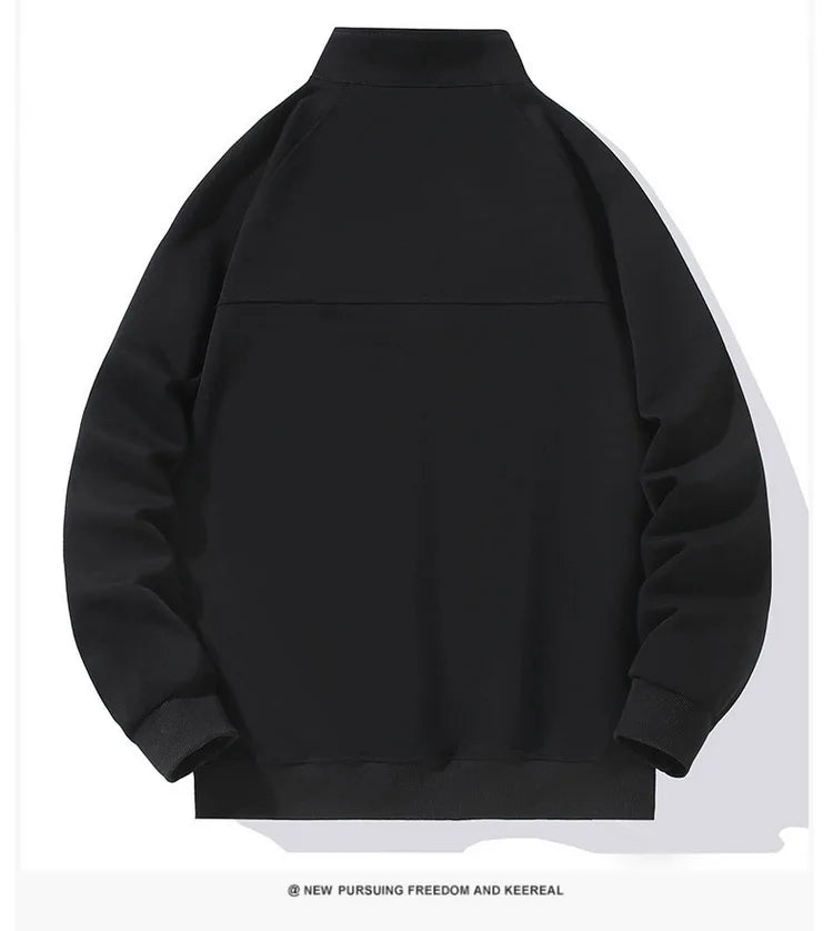 Big Size Clothing Store Sweatshirt Men Half Turtleneck Zip-up Long Sleeve Pullover Male Loose Fit Spring Autumn Large Plus 10XL