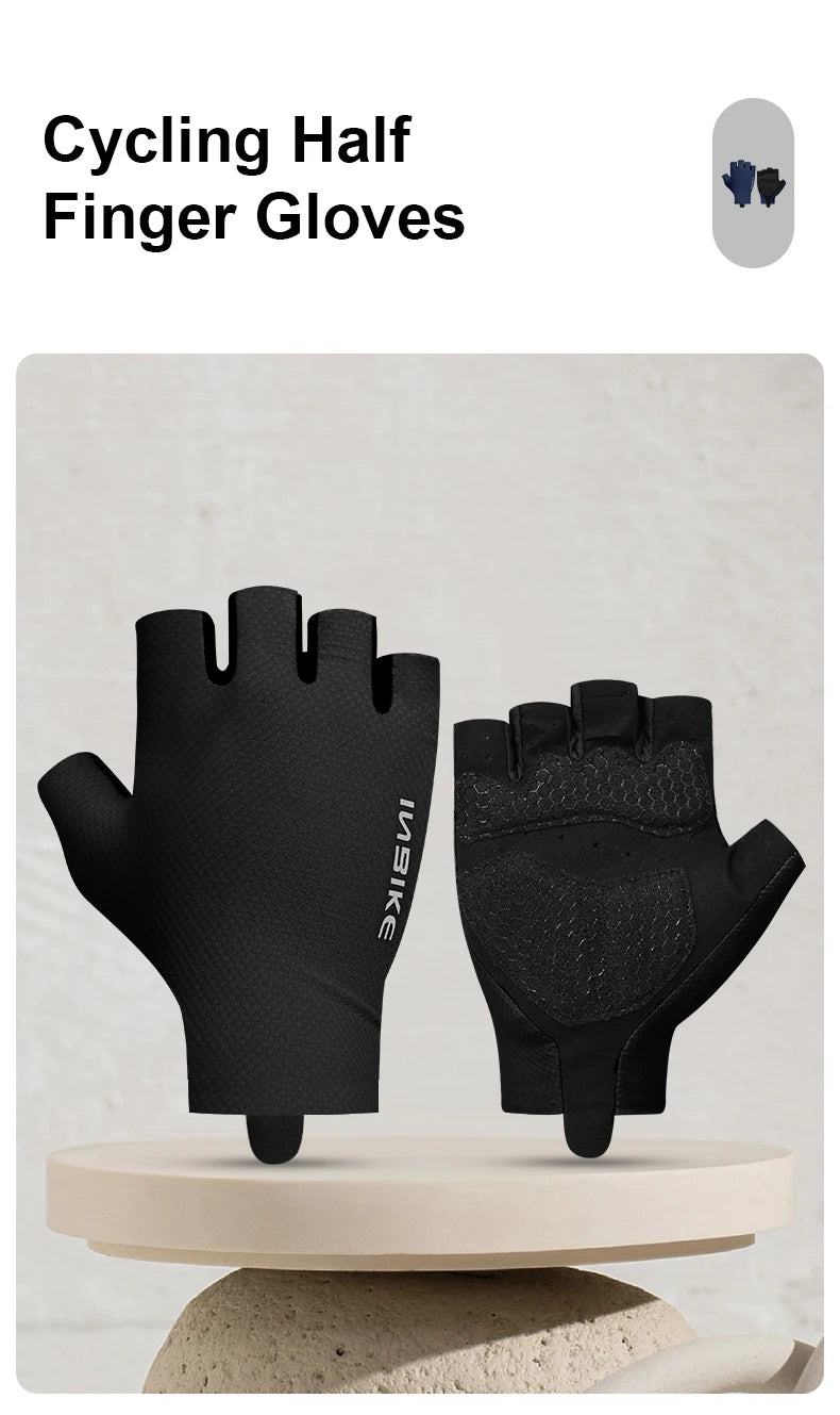 INBIKE Cycling Gloves Half Finger Summer Men Women MTB Gloves Shock-absorption Mountain Bike Sports Gloves Cycling Accessories