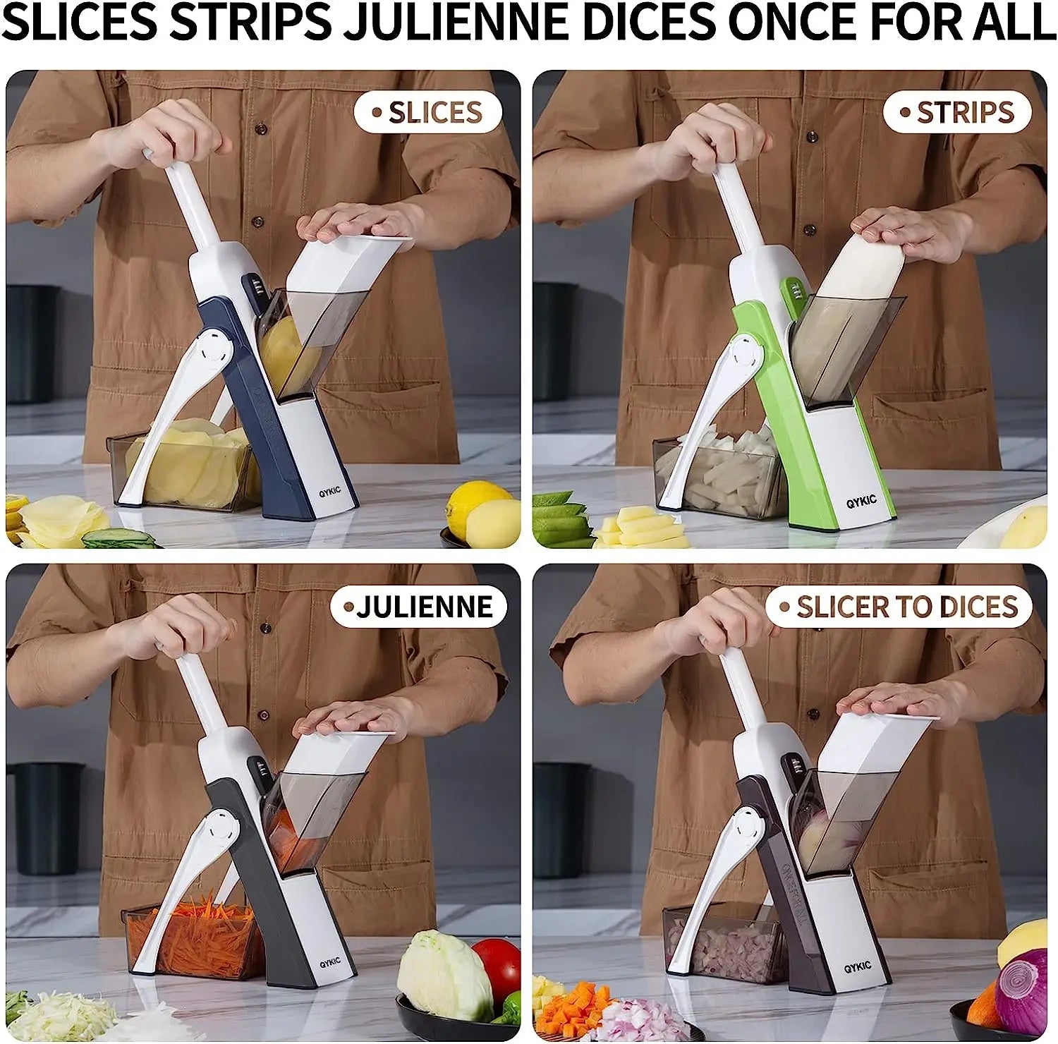 Vegetable Slicer Slicing Julienne Strip Dicing Stainless Steel Fruits Potato Carrot Onion Cutter Kitchen Gadgets