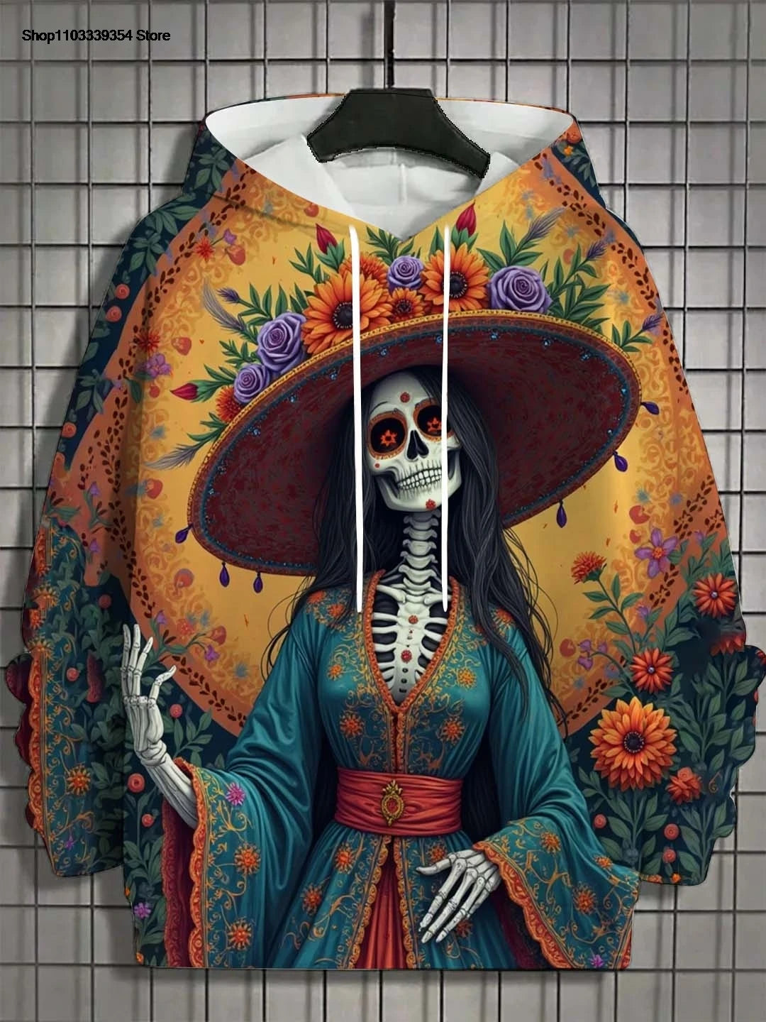 Women's Hoodie for Girls Autumn Fashion Men's Long Sleeve Tops Casual Women Clothes Horror Undead Woman Pattern 3D Unisex Tops